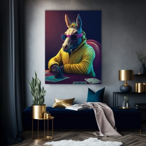 Tablou Cool donkey playing cards - Img 2