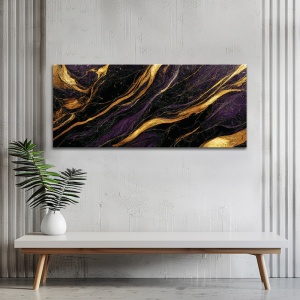 Tablou Fluid Marble with Purle and Golden Waves (088) - Img 3