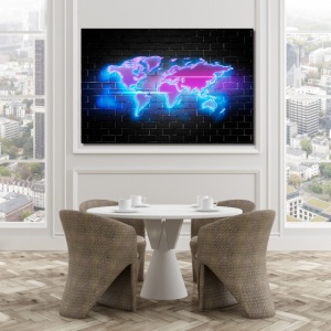 Tablou Harta Lumii aspect neon - Img 5