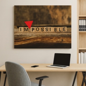 Tablou Motivational - Impossible (Scrabble)