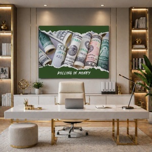 Tablou Motivational - Rolling In Money