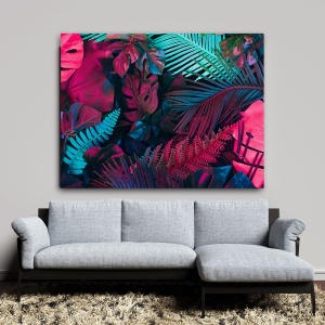 Tablou Vegetatie - Exotic Neon Leaves (090)