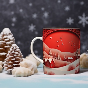 Cana De Craciun - 3D Winter Landscape with Birds - Img 2