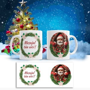 Cana De Craciun - Cute Santa in a Pocket (mesaj personalizat) - Img 2