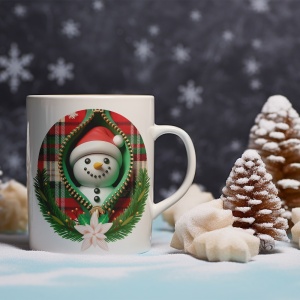 Cana De Craciun - Cute Smiling Snowman in a Pocket (mesaj personalizat) - Img 2