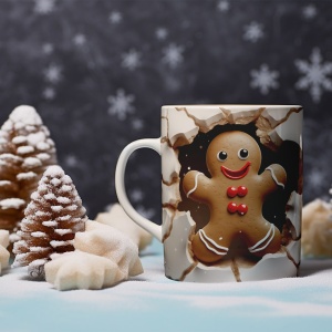 Cana De Craciun - Funny Gingerbread Man breaking the Cake - Img 3
