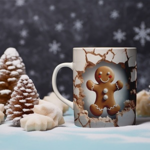 Cana De Craciun - Gingerbread Man in a Wall