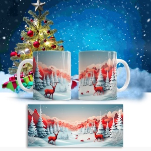 Cana De Craciun - Red Paper Reindeers - Img 3