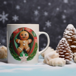 Cana De Craciun - Smiling Gingerbread Man (mesaj personalizat) - Img 2