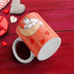 Cana Valentine's Day - Cute Cats on the Moon