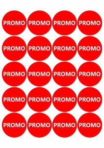 Etichete personalizate cu PROMO, 100 buc, PVC, rezistente la apa - Img 2