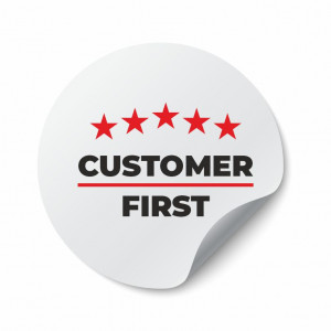 Etichete personalizate CUSTOMER FIRST, 100 buc, PVC, rezistente la apa - Img 2