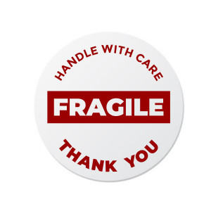 Etichete personalizate FRAGILE 2, 100 buc, PVC, rezistente la apa - Img 2