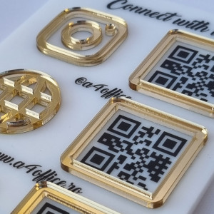 Meniu de birou din plexi cu accesorii aurii - Img 4