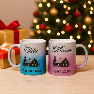 Set 2 cani personalizate Mama si Tata