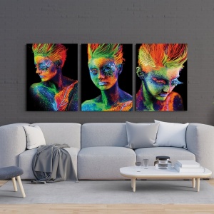 Set 3 Tablouri Canvas - Rainbow portraits - Img 3