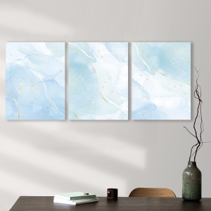 Set 3 Tablouri Pastel blue marble - Img 3