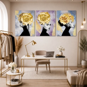 Set Tablouri Canvas - Hidden Golden Lady