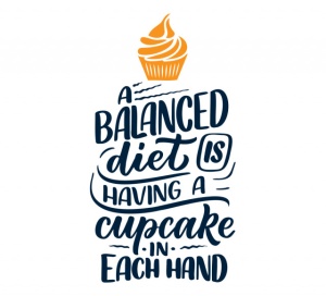 Sticker Bucatarie - A ballanced diet with cupcakes - Img 2