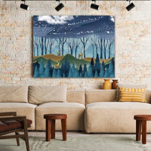 Tablou Canvas Deep Into The Blue Forest