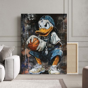 Tablou Canvas - Donald Duck Playing Basketball - Img 2