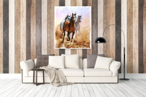 Tablou Canvas Efect Pictura - Cai Salbatici