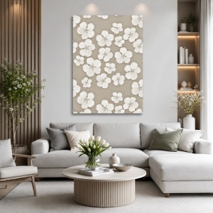 Tablou canvas - Flori de cais pe fundal texturat (Floral 139)
