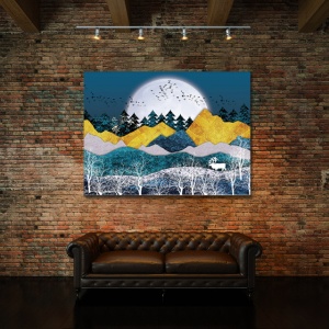 Tablou Canvas Full Moon Magical Forest - Img 3