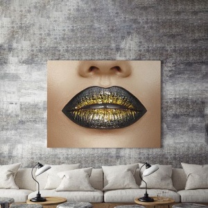 Tablou Canvas Golden Lips - Img 4