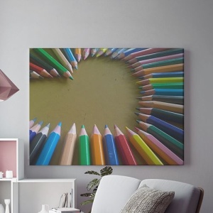 Tablou Canvas Inima Din Creioane Colorate