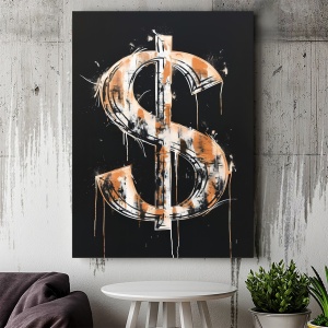 Tablou Canvas Inspirațional - Dripping Dollar Sign - Img 4