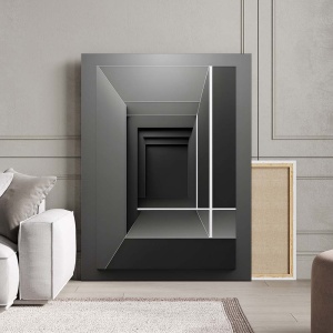 Tablou Canvas Modern Abstract - 3D doors on grey