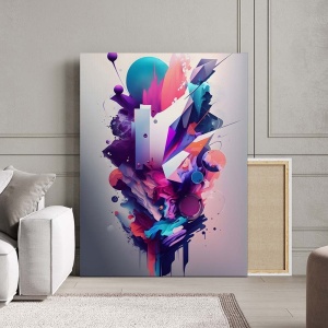 Tablou Canvas Modern Abstract - 3D Spatial pastel painting