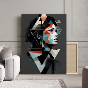 Tablou Canvas Modern Abstract - Abstract portrait on grey