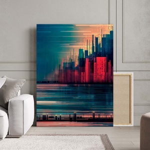 Tablou Canvas Modern Abstract - Oras stilizat la apus