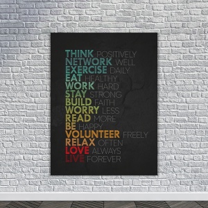 Tablou Canvas Motivational - The recipe of success (rainbow words) - Img 2