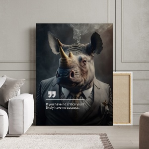 Tablou Canvas Personalizat - Business Animals - Rhino