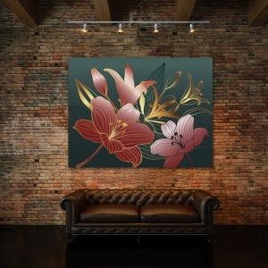 Tablou Canvas Royal Pink Lilies - Img 2