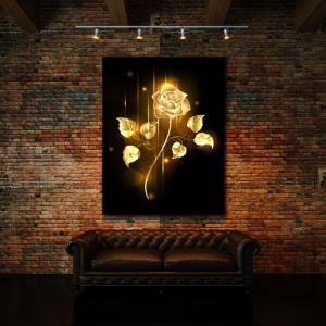 Tablou Canvas Shining Golden Rose - Img 3