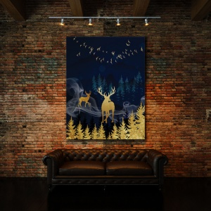 Tablou Canvas The Golden Spirits Of The Forest - Img 3