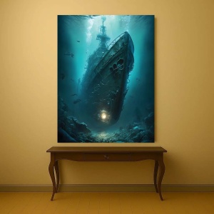 Tablou Canvas - The mermaid and the dolphin - Img 5