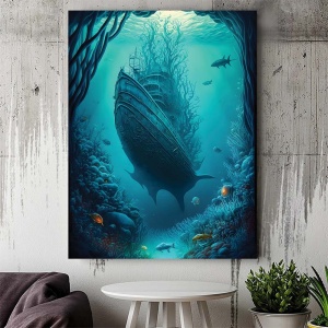Tablou Canvas Underwater shipwreck - Img 3