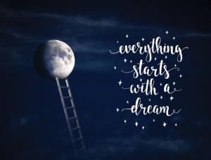 Tablou Motivational - Everything Starts With A Dream (Full Moon) - Img 3