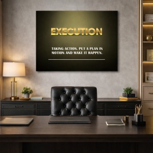 Tablou Motivational - Execution (gold)