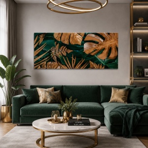 Tablou Vegetatie - Green and Golden Luxury (080)