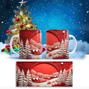 Cana De Craciun - 3D Winter Landscape with Birds