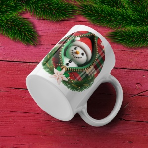 Cana De Craciun - Cute Smiling Snowman in a Pocket (mesaj personalizat) - Img 3
