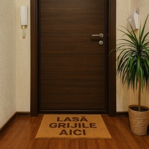 Covor de intrare personalizat - 60x40cm - lasa grijile aici