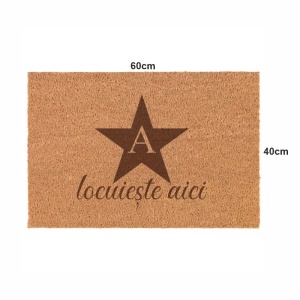 Covor de intrare personalizat - 60x40cm - o stea cu initiala locuieste aici - Img 2
