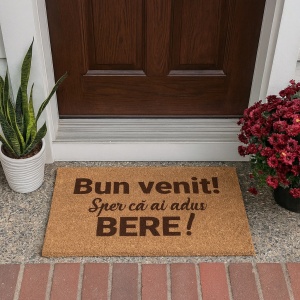 Covor de intrare personalizat - 60x40cm - Sper ca ai adus bere